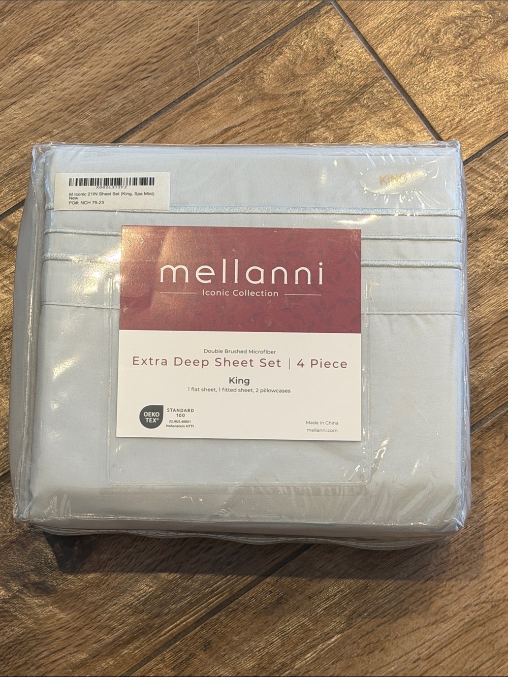 King Extra Deep Sheet Set - Spa Mint 4 Piece NWT